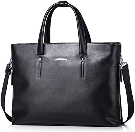 Sammons Unisex Genuine Leather Briefcase Bag Laptop Tote handbag For Men 190334-01 (black)