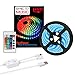 Music LED Strip Lights 6.6FT/2M 5V USB Powered Light Strip 5050 RGB Light Color Changing with Music IP65 Waterproof LED String Lights Kit with IR Controller by DotStone
