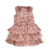 Elegant Floral Tiered Dog Clothes for Dog Dress Cozy Cute Dog Shirt Free Shipping,Orange,L