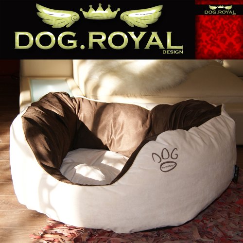 HUNDEBETT HUNDEKISSEN HUNDEKORB HUNDESOFA - HOMEZONE BEIGE - NEU - XL 80x80cm - ORIGINAL DOG-ROYAL-DESIGN