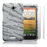 HTC One X Zebra Striped Diamante Case / Cover / Shell / Shield + 2-in-1 Screen Protector Pack Part Of The Qubits Accessories Rangeby Qubits
