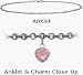 10 Karat 9 White Gold Belcher Style Pink Stone Heart Charm Anklet