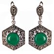 Romantic Valentines Gift Earrings Sterling Silver Onyx Jewelry 1 inches (erg200)