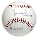 Ernie Banks Autographed Baseball with HOF Inscription