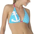 Xhilaration® Anchor Print Triangle Swim Top - Blue