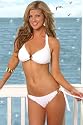 Women's Swimsuit Separate by Blue Sky Swimwear Solid White; Marilyn Halter Top: Swimwear Top Only