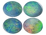 10X8MM OVAL SOLID OPAL SET OF 4 DISPLAYED ON CARD COLORS WILL VARY