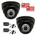 VideoSecu 2 Pack 700TVL 1/3" Sony Effio Color CCD IR Day Night Vision Dome Security Cameras Outdoor Weatherproof Vandal Proof High Resolution 3.6mm Wide Angle View Lens 28 Infrared Leds for Home CCTV DVR Surveillance System with Free Power Supplies A88