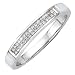 14K White Gold 1/5 ct. Two Row Invisible Set Princess Cut Diamond Ring