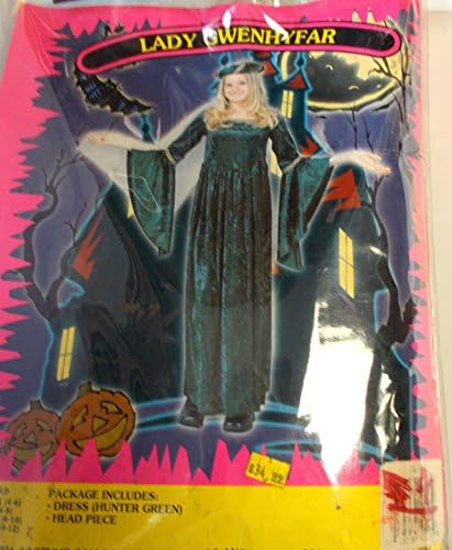 Lady Gwenhyfar Child Costume Hunter Green Dress 4-6 NIP