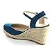 C LABEL ROLLIN-1 Women's Ankle Strap Sling Back Espadrille Wedge Sandal