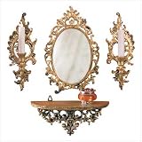 4 Pc Baroque Mirror Shelf Candle Sconces Sconce Set by 