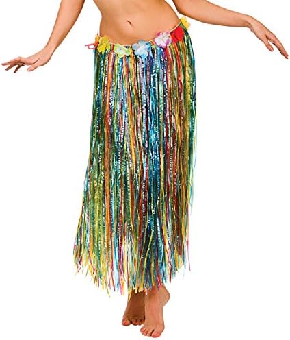 Fancy Hawaiian Grass Hula Style Skirt 83cm Long Fancy Dress Luau Summer Beach Party Multi color