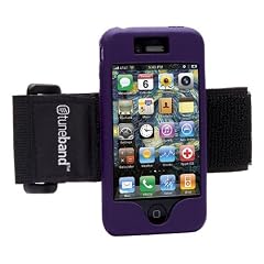 Tuneband for iPhone 4, Grantwood Technology's Armband, Silicone Skin, and Front and Back Screen Protector, Purple