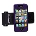 Tuneband for iPhone 4 and iPhone 4S, Grantwood Technology's Armband, Silicone Skin, and Front and Back Screen Protector, Purple