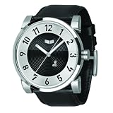 Vestal Men's DOP001 Doppler Silver Case Black Leather Watch