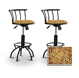 2 24"-29" Cheetah Animal Print Seat Black Adjustable Specialty / Custom Bar ....