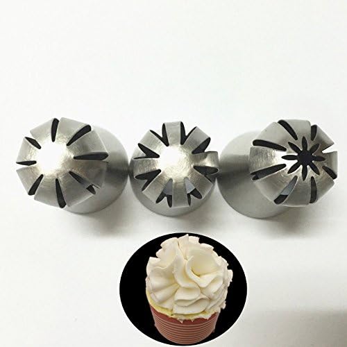 Ball Nozzles Tips Sphere Cream Stainless Steel Icing Piping Nozzles Pastry Decorating Cupcake Decorator.(Set 3 pcs)