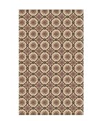 Huella deco Alfombra Bañada en Vinilo (Marrón/Beige)