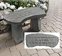 14.5" In Our Hearts Forever Cast Stone Memorial Garden Bench