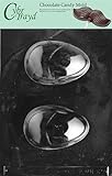 Cybrtrayd E123 Medium Hollow Egg Chocolate/Candy Mold with Exclusive Cybrtrayd Copyrighted Chocolate Molding Instructions