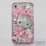 3D Swarovski Pink Hello Kitty Crystal Bling Case Cover faceplate for iphone 4 4S AT&T Verizon & Sprint (Handcrafted by BlingAngels)