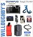 Olympus Tough TG-610 14.0 MP Digital Camera with 5x Wide Angle Optical Lens (Black) + Floating Strap + LexSpeed 16BG SDHC Memory Card + Sunpak Gripping Tripod and Much More! Willoughby's Est. 1898 Deluxe Point and Shoot Bundle