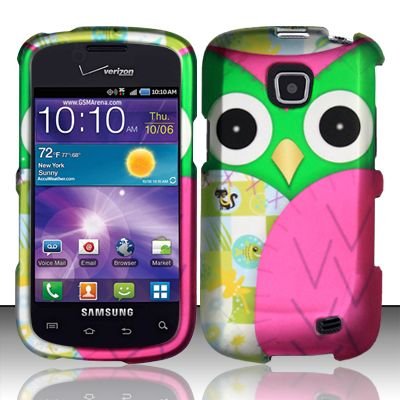 Pink Patched Owl Hard Plastic Matte Design Case for Samsung Illusion i110 / Galaxy Proclaim - In Twisted Tech Retail Packaging