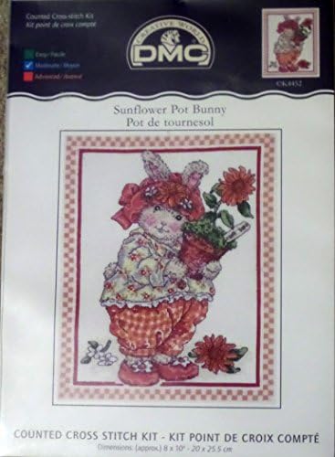 DMC Counted Cross Stitch Kit - Sunflower Pot Bunny