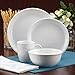 Rachael Ray Dinnerware Rise 4-Piece Stoneware Dinner Plate Set, White
