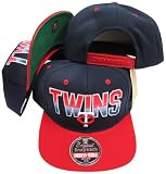 Minnesota Twins Navy/Red Two Tone Plastic Snapback Adjustable Plastic Snap Back Hat / Cap