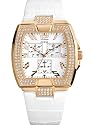 GUESS White Leather Strap Watch