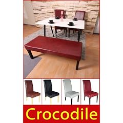 Esszimmer-Garnitur Essgruppe M37, 2St�hle+Bank, Crocodile