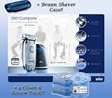Braun 8985 360 Complete BONUS Includes - Charger, Shaver Case and 4 Clean & Renew Cartridges