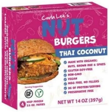 Carla Lees Nutburgers Organic Thai Coconut Nut Burger, 14 Ounce -- 6 per case.