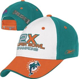 Miami Dolphins Commemorative 2X Super Bowl Champs Adjustable Hat