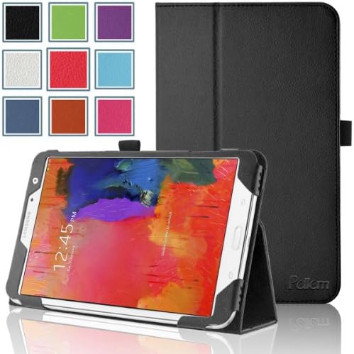 Pellem 2014FC Samsung Galaxy Tab Pro 8.4 Case - Slim Folding Cover Case for SM-T320 / T321 / T325 Samsung Galaxy Tab Pro 8.4 Inchs Tablet, Black (With Smart Cover Auto Wake/Sleep)