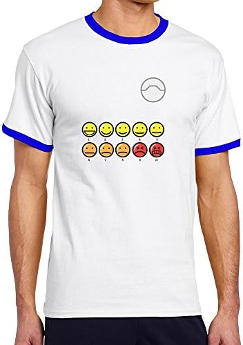 MULTY Men's Pain Scale 1-10 Chart, Contrast Color Tee Shirt RoyalBlue XX-Large