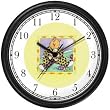 Baby Bunny Rabbit Playing with Teddy Bear - From Hush Little Baby by Artist: Sylvia Long Wall Clock by WatchBuddy Timepieces (Black Frame)