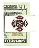 Fire Fighter Sculpted Pewter Moneyclip - Fire Fighter Cross