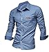 jeansian Men's Slim Fit Long Sleeves Casual Shirts 8615