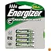 Energizer Rechargeable AAA Cells, 4 Batteries Per Pack