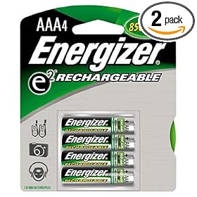 Energizer Rechargeable AAA Cells, 4 Batteries Per Pack (Pack of 2)
