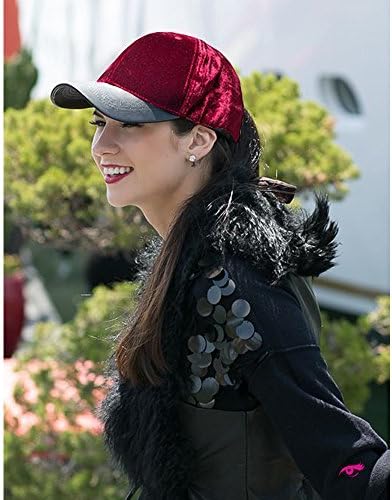 New ADORNA by MILANO Ladies Short Brim Velvet Baseball Cap - Tamara Maroon