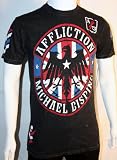 Affliction Signature Tee 'Bisping Flag' Mens Black MMA T-shirt Premium Cotton 2XL