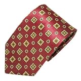 Burgundy & Gold Floral Design Necktie