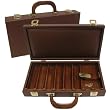 300 Chip Hard-Sided Brown Vinyl Chip Case