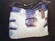 GUESS HANDBAGS, Guess Signs Atomic Logo Satchel w/ Studs (Light Blue)