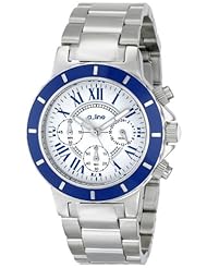 a_line Womens 80015-22-BU Marina Chronograph White Textured Dial Stainless Steel Watch