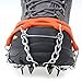 abcGoodefg One Pair Anti Slip 8 Teeth Ice Claws Crampons Non-Slip Shoes Cover Shoe Chains with Stainless Steel Chain Snow for Outdoor Ski Hiking Climbing Dig Ect. (Orange)